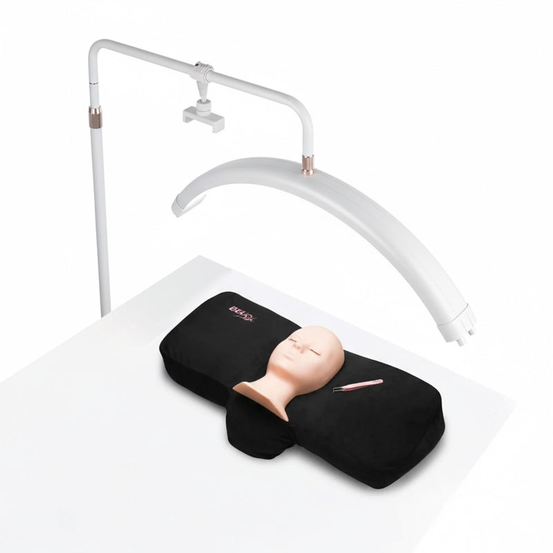 Professional Half Moon LED Beauty Light Lamp with phone holder, adjustable height and brightness – salon lighting for lash extension, nail art, facials, and spa skincare treatments - Al Basel Cosmetics - UAE