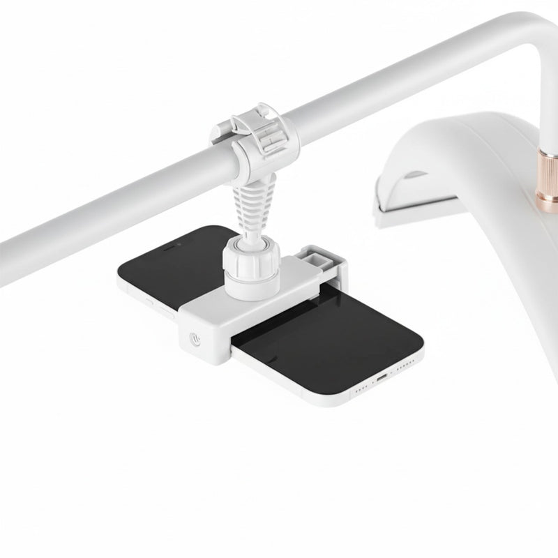 Professional Half Moon LED Beauty Light Lamp with phone holder, adjustable height and brightness – salon lighting for lash extension, nail art, facials, and spa skincare treatments - Al Basel Cosmetics - UAE