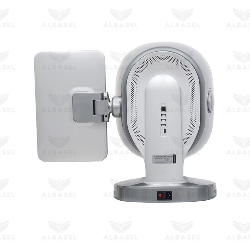 AI skin scanner UAE, 3D facial analyzer Dubai - professional skin analysis machine for clinics - 8 spectrum skin analyzer - facial skin diagnosis machine - skin aging prediction system - dermatology scanner UAE - salon skin analyzer device - aesthetic skin analysis system - Al Basel Cosmetics