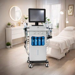 18-in-1 Hydrogen Facial Machine with Hydro, Diamond, Micro-Needle, RF, Ultrasonic, Oxygen, Cold Therapy & multi-function skin treatments for salons - Hydra facial machine - 18 in 1 hydra facial machine - Al Basel Cosmetics - UAE