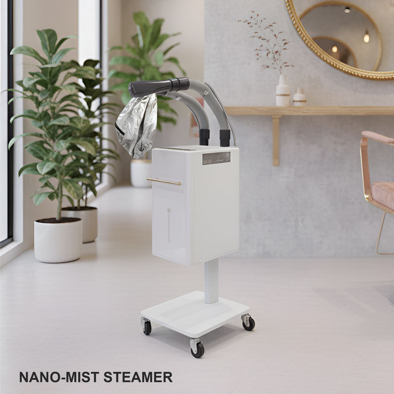 White Nano Mist Ozone Hair Steamer for Salon & Spa | Al Basel Cosmetics - Nano micro mist dye - Ozone hair steamer - UAE