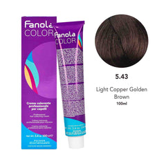 Fanola Hair Coloring Cream 5.43 Light Copper Golden Brown 100ml
