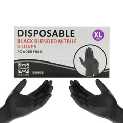 Disposable Black Blended Gloves (XL) -100 Pcs