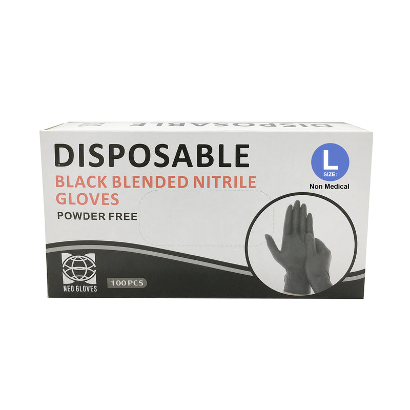 Disposable Black Blended Gloves (Large)